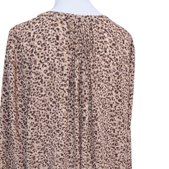 NYDJ Blouse Top Loose Flowy XL Animal Print Pleats‎ Dressy Career Office Travel - Picture 3 of 8